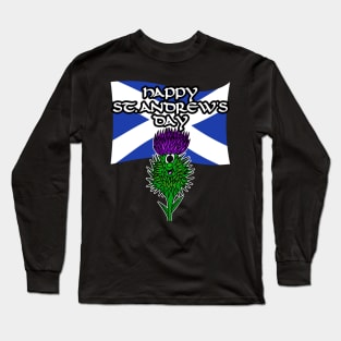 Scotland St Andrew's Day Scottish Flag Thistle Long Sleeve T-Shirt